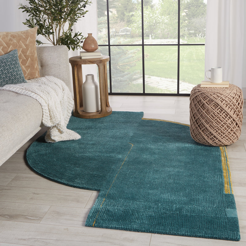 Star Hand Tufted Teal Rug AllModern
